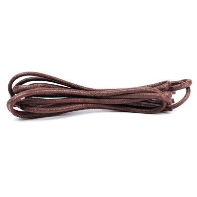 Cordones de cera redondos | marrón | largo: 90cm | espesor: 2,5 mm