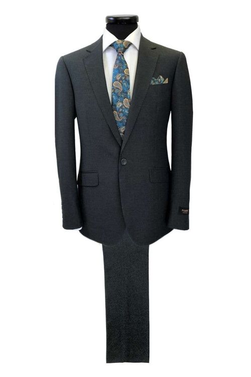 Charcoal 1-button Regular Fit Suit_Grey