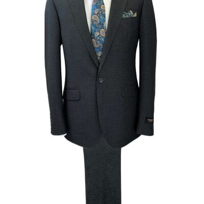 Charcoal 1-button Regular Fit Suit_Grey