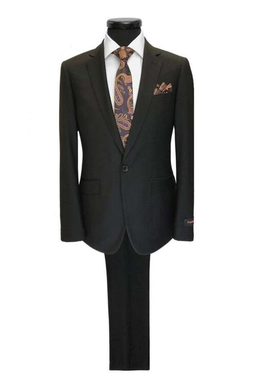 Black 1-button Regular Fit Suit_Black 1-button Regular Fit Suit