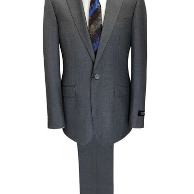 Grey 1-button Regular Fit Suit_Grey 1-button Regular Fit Suit