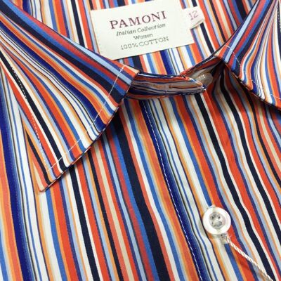 Multi Colour Stripes Fitted Shirt_Multi Colour