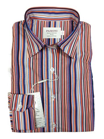 Chemise ajustée à rayures multicolores_Multi Color 3