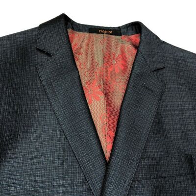 Grey Textured 2-button Slim Fit Suit_Grey Textured 2-button Slim Fit Suit