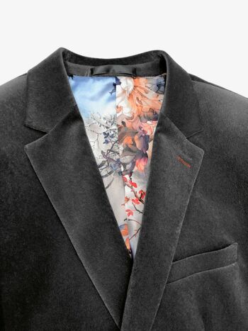 Blazer Slim Fit en Velours Gris_Grey 3