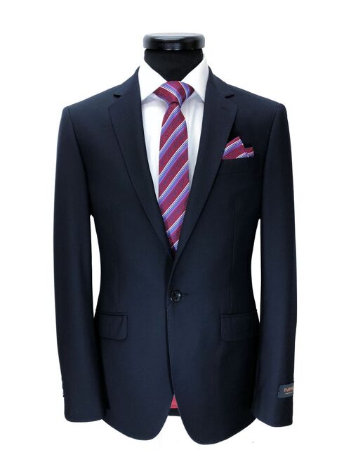 Navy One-button Slim Fit Suit_Navy One-button Slim Fit Suit