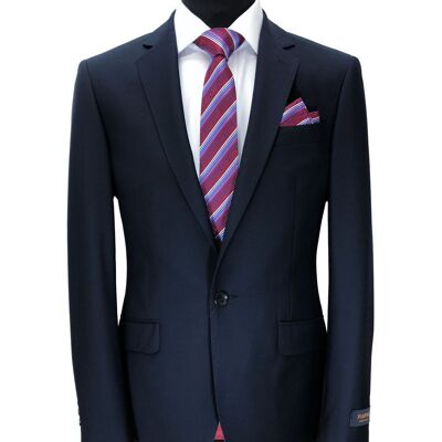 Navy One-button Slim Fit Suit_Navy One-button Slim Fit Suit