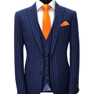 Blue w/ Orange Pinstripe 3-piece Suit_Blue w/ Orange Pinstripe 3-piece Suit