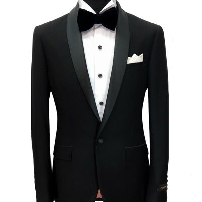 Black Slim Fit Dinner Suit_Black