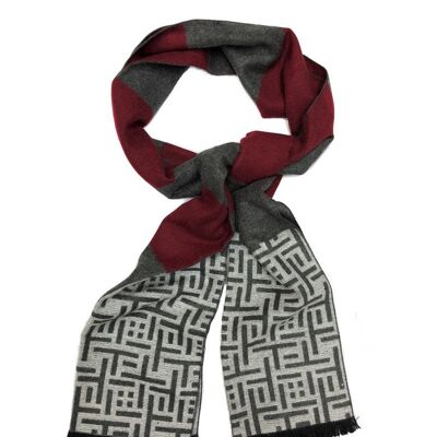 Seamless Geometric Lattice Scarf_Burgundy