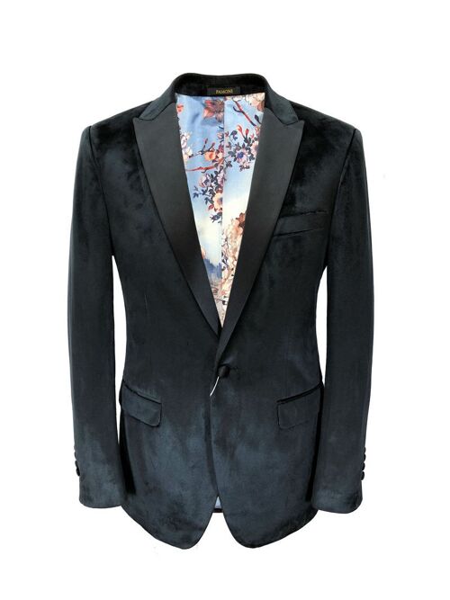 Charcoal Grey Velvet Dinner Jacket_Charcoal Grey Velvet Dinner Jacket