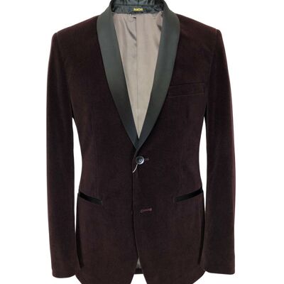 Burgundy Snakeskin Effect Velvet Dinner Jacket_Burgundy Snakeskin Effect Velvet Dinner Jacket