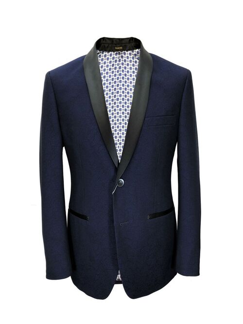 Blue Textured Dinner Jacket_Blue Textured Dinner Jacket