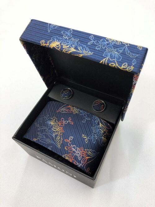 Spring Floral Tie & Cufflinks Set_Spring Floral Tie & Cufflinks Set