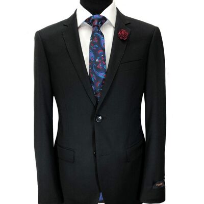 Black 2-button Slim Fit Suit_Black 2-button Slim Fit Suit