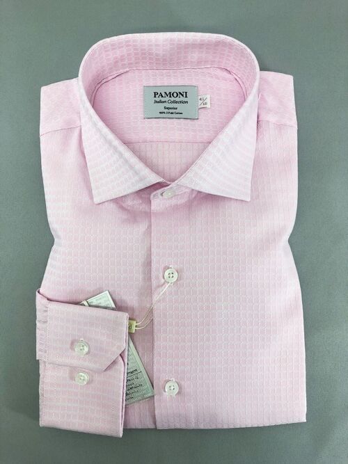 Pink Check Slim Fit Shirt_Pink Check Slim Fit Shirt