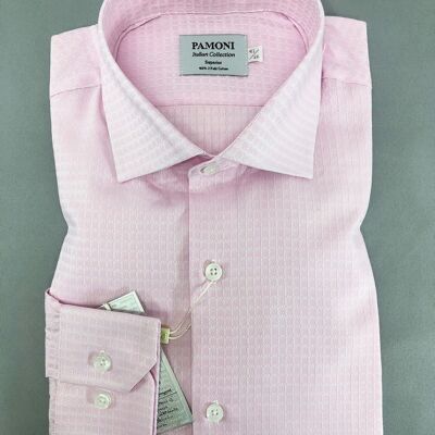 Pink Check Slim Fit Shirt_Pink Check Slim Fit Shirt