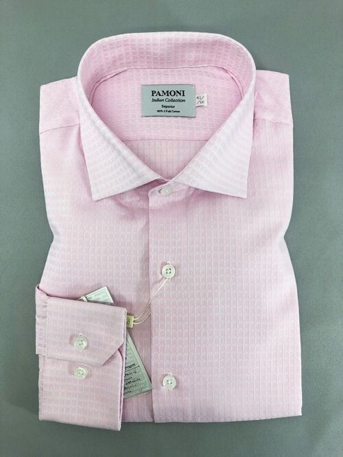 Pink Check Slim Fit Shirt_Pink