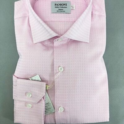 Pink Check Slim Fit Shirt_Pink