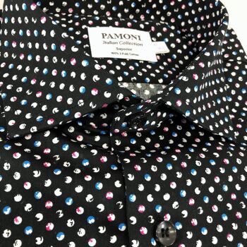 Chemise Homme Pur Coton Pois_Noir 2