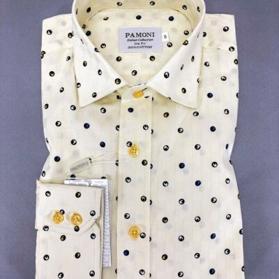Spotted Print Slim Fit Shirt_Spotted Print Slim Fit Shirt
