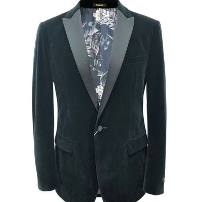 Dark Green Velvet Dinner Jacket_Green