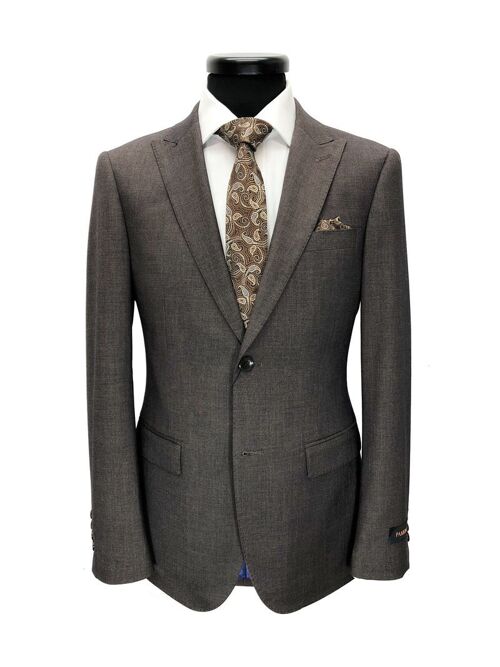 Brown Two Button Slim Fit Suit_Brown Two Button Slim Fit Suit