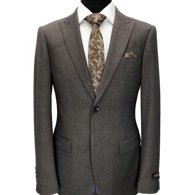 Brown Two Button Slim Fit Suit_Brown Two Button Slim Fit Suit
