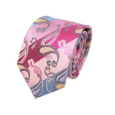 Pink & Blue Paisley Tie_Red