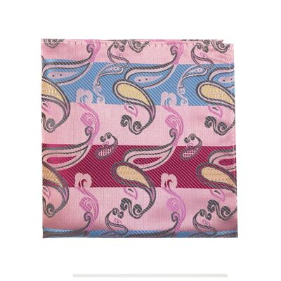 Pink & Blue Paisley Pocket Square_Pink & Blue Paisley Pocket Square