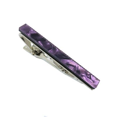 Purple Marble Effect Tie Clip_Purple Marble Effect Tie Clip