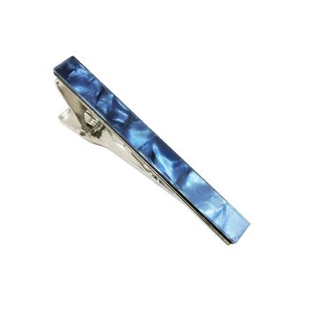 Pince à cravate effet marbre bleu_Pince à cravate effet marbre bleu 1