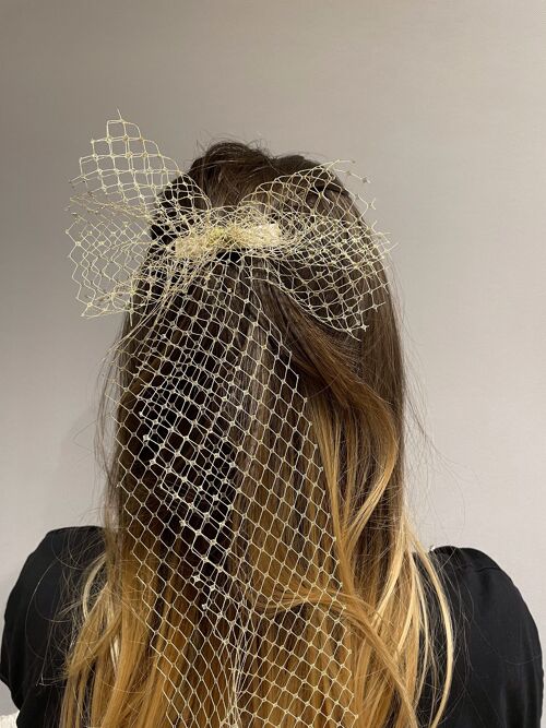Gold mesh hair clip