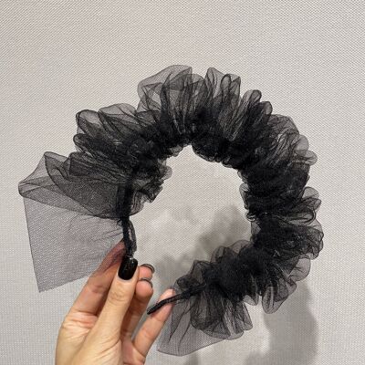 Black tulle headband