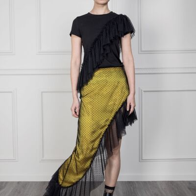 Augusta asymmetric frill skirt