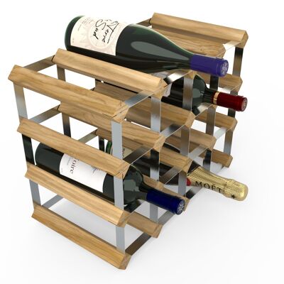 16 Bottle Wine Rack - Light Oak
