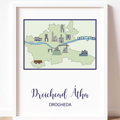 Karte von Drogheda (Porträt)