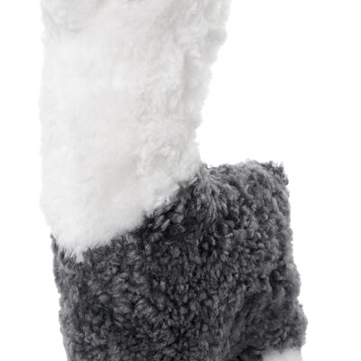 Alpaca curly sheepskin_Grey/White