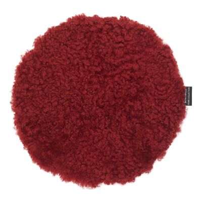 Curly seat cover sheepskin - round_christmas red