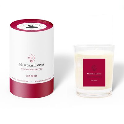 Scented candle - VI Maréchal Lannes - Maisons-Laffitte - Red leather - 45h-180g