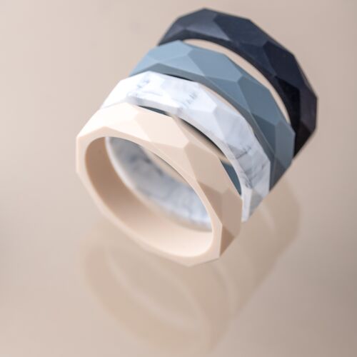 Black Geometric Silicone teething bangle/bracelet for mums