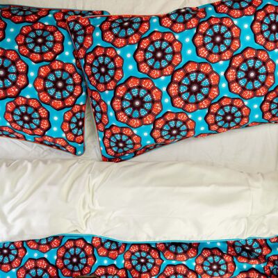 Ebore | African print contrast piped double duvet cover & pillowcase set