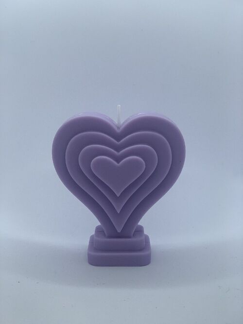 Heart Candle in Lilac