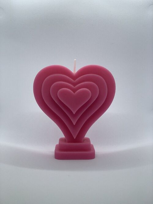 Heart Candle in Pastel Pink