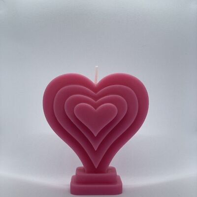 Heart Candle in Pastel Pink