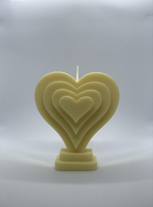 Heart Candle in Pastel Yellow