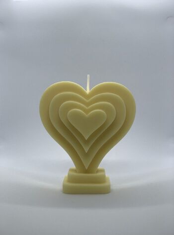 Heart Candle in Pastel Yellow