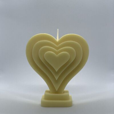 Heart Candle in Pastel Yellow