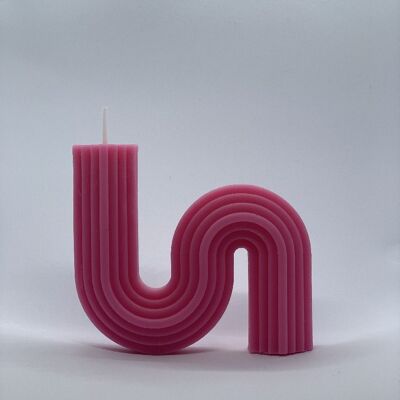 Swirl Candle in Pastel Pink