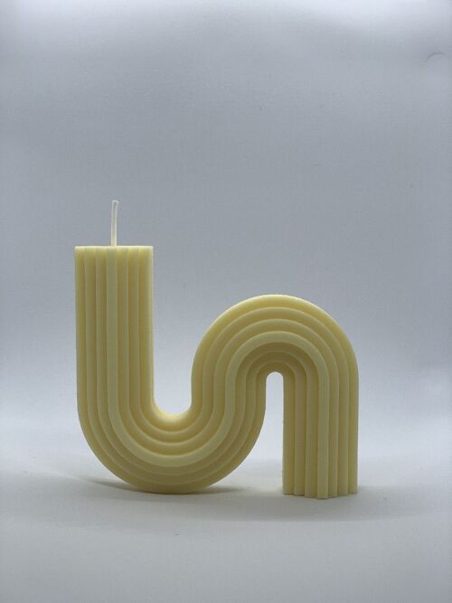 Swirl Candle in Pastel Yellow